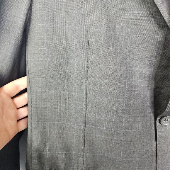 Hickey Freeman Loro Piana Tasmanian Super 130s Wool Blazer Jacket Coat 44R? Gray - Picture 14 of 15